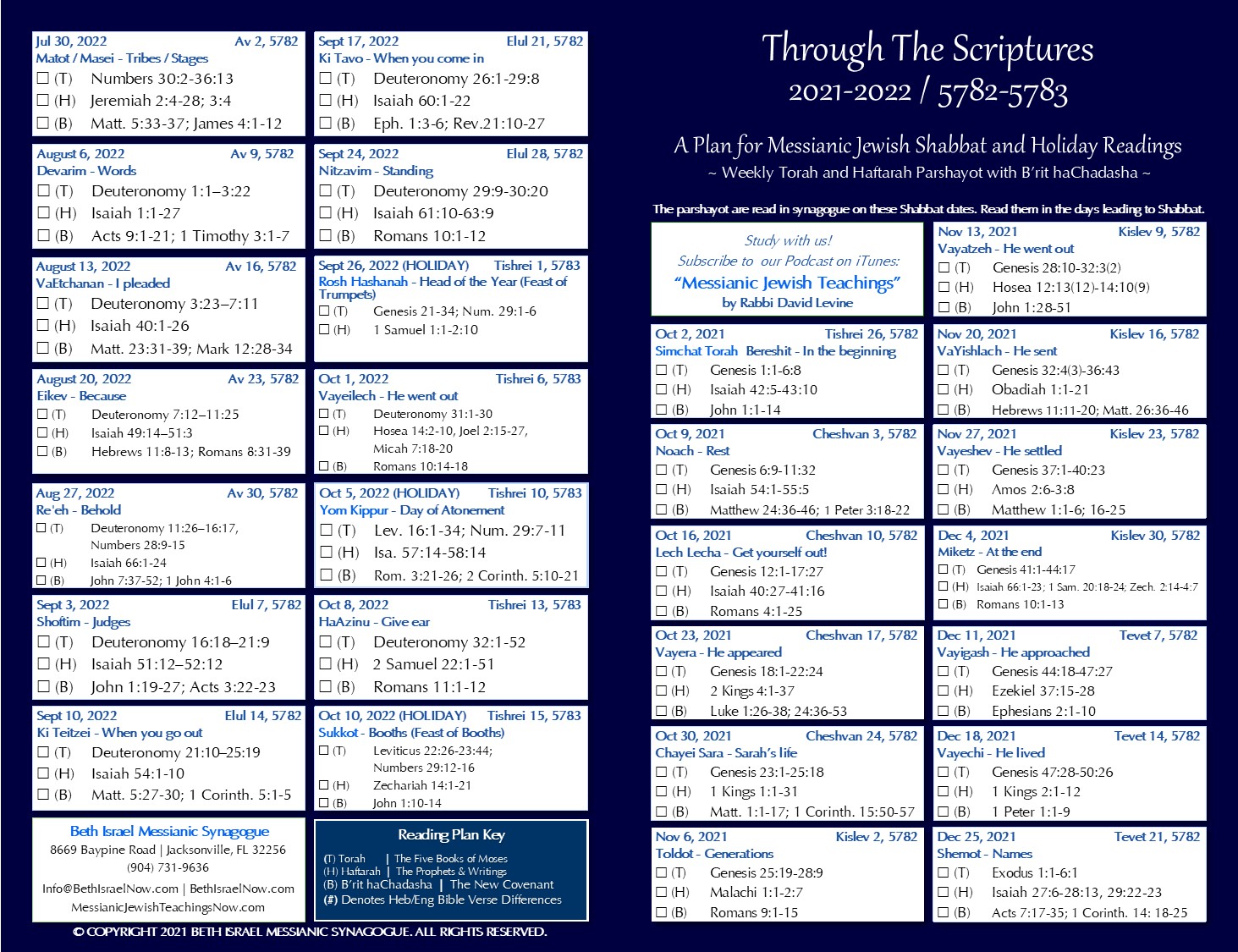 Bible Reading Plan | BethIsraelNow